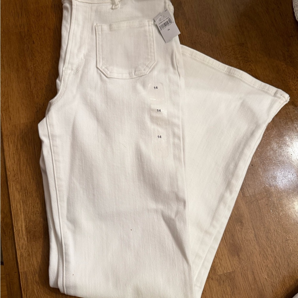 GAP girls White Denim 79s flare Leg Jeans